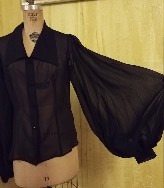 Retro Chiffon Blouse - image 1