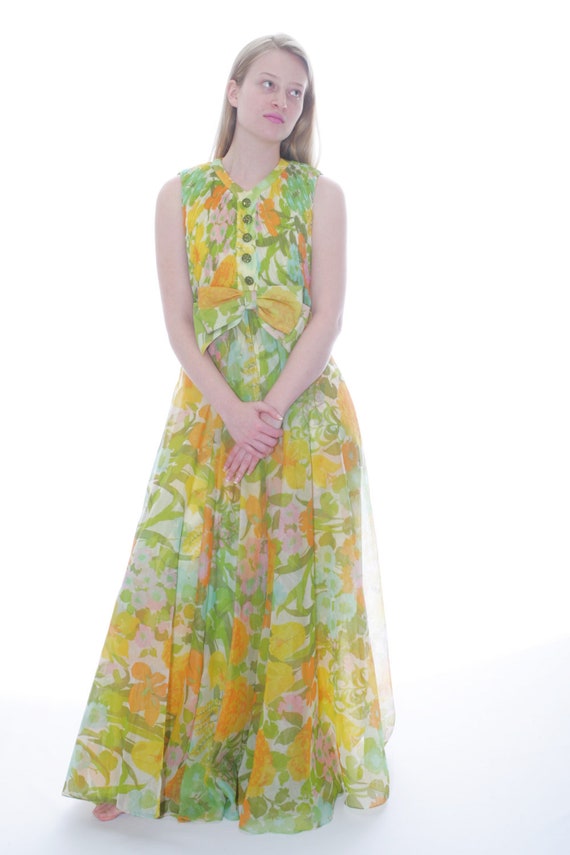 70s Floral Boho Chic Maxi Dress