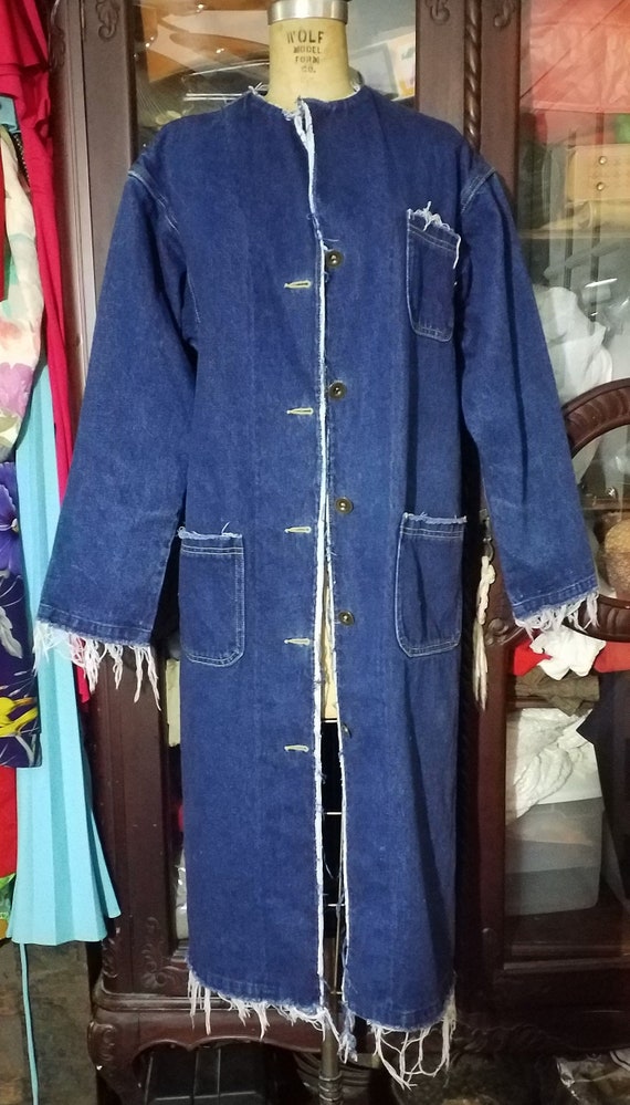 Vintage Lee Denim Trench Duster Coat