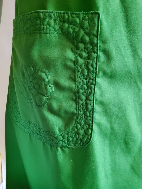 Vintage Green Floral Maxi Dress Quilted Floral - image 5