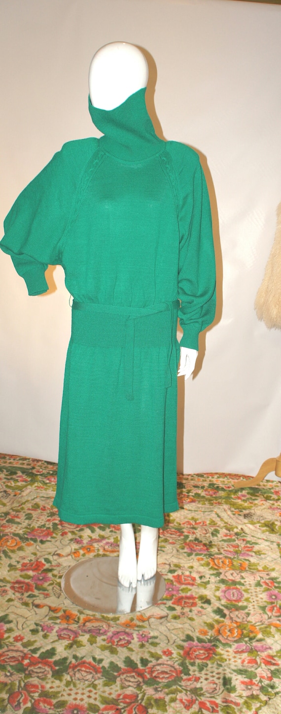 Vintage Green Turtle Neck Drop Waist Sweater Dress Unworn - Etsy Vintage Green Turtle Neck Drop Waist Sweater Dress Unworn - Etsy