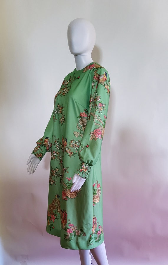 DISCOUNTED Vintage Mod Floral Green Dress - image 6