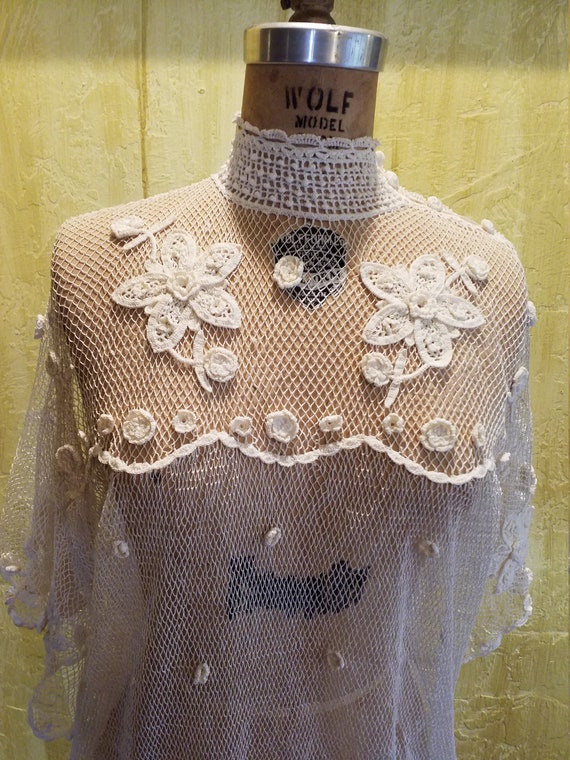 The Pretentious Snob white Crochet Blouse