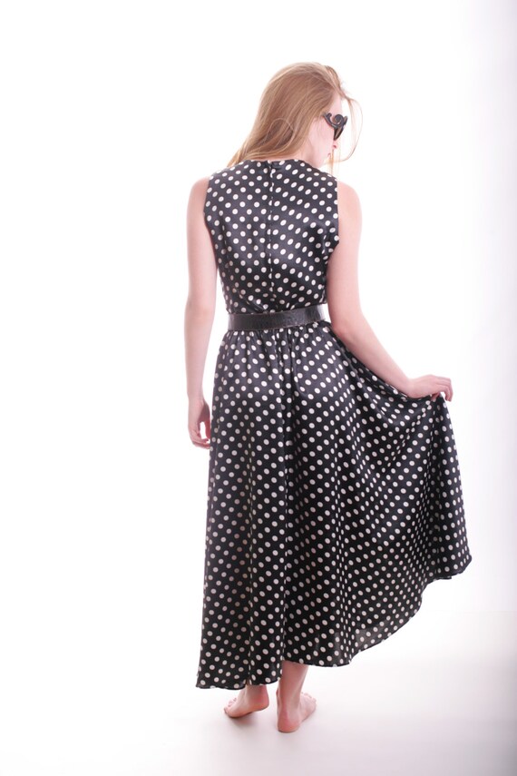 Clearance Sale Polka Dot Vintage Dress Black White - image 5