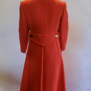 Vintage Wool Princess Maxi Full Length Coat Orange