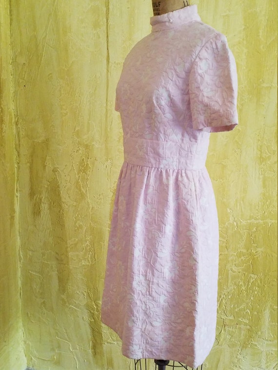 Vintage Cotton Brocade MOD Dress - image 2