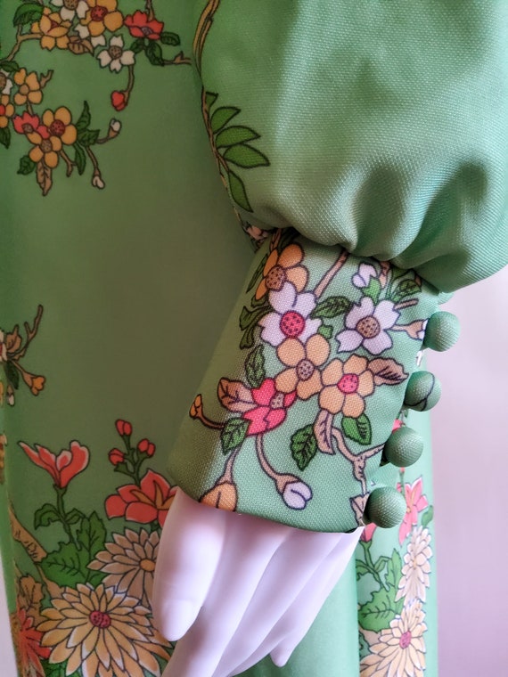 DISCOUNTED Vintage Mod Floral Green Dress - image 5