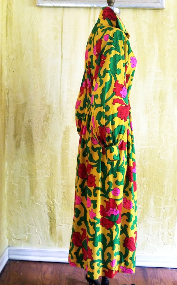 Oscar De La Renta 70s Retro Floral Psychedelic Ma… - image 4