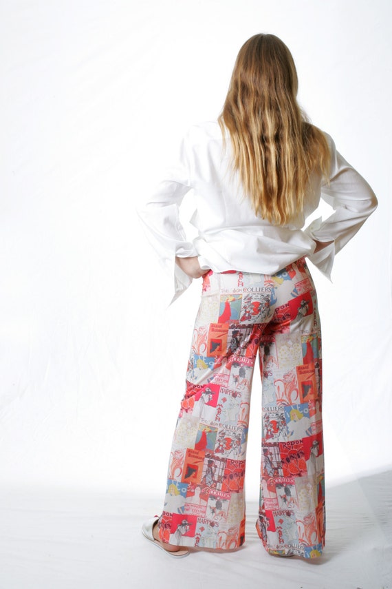 SALE Magazine Print BoHo Chic BellBottom Pants