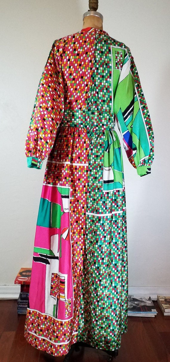 Vintage Italian Designer 70s Color Block Bohemian 