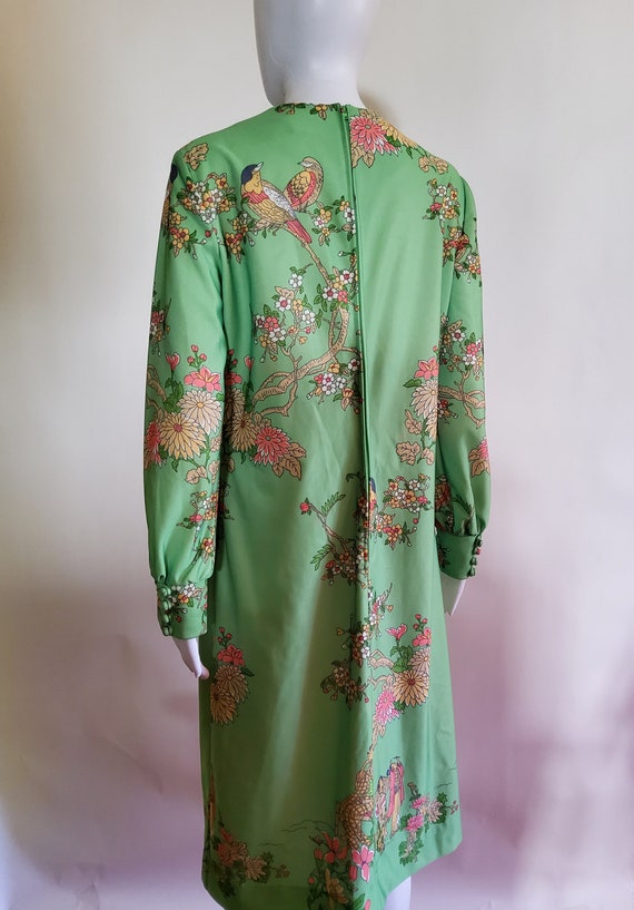 DISCOUNTED Vintage Mod Floral Green Dress - image 3