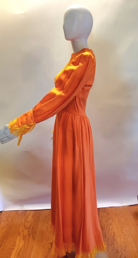 Vintage Prarie Orange Maxi Dress - image 5