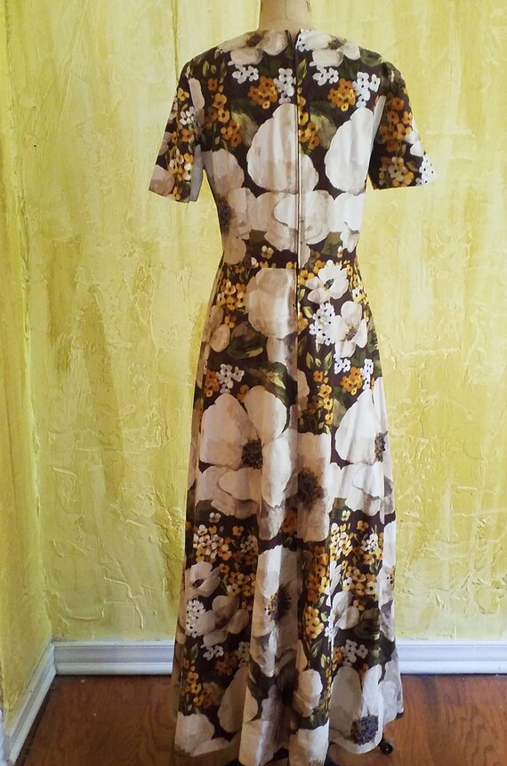 Vintage Floral Cotton Maxi Dress - image 4