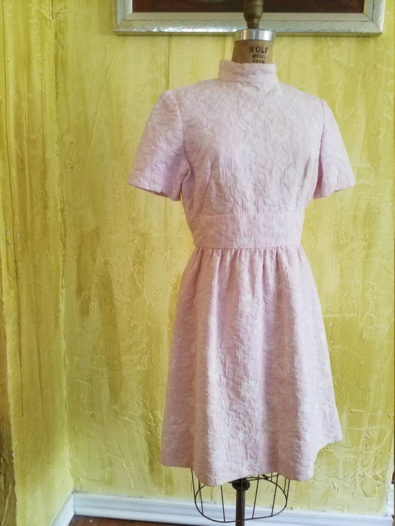 Vintage Cotton Brocade MOD Dress
