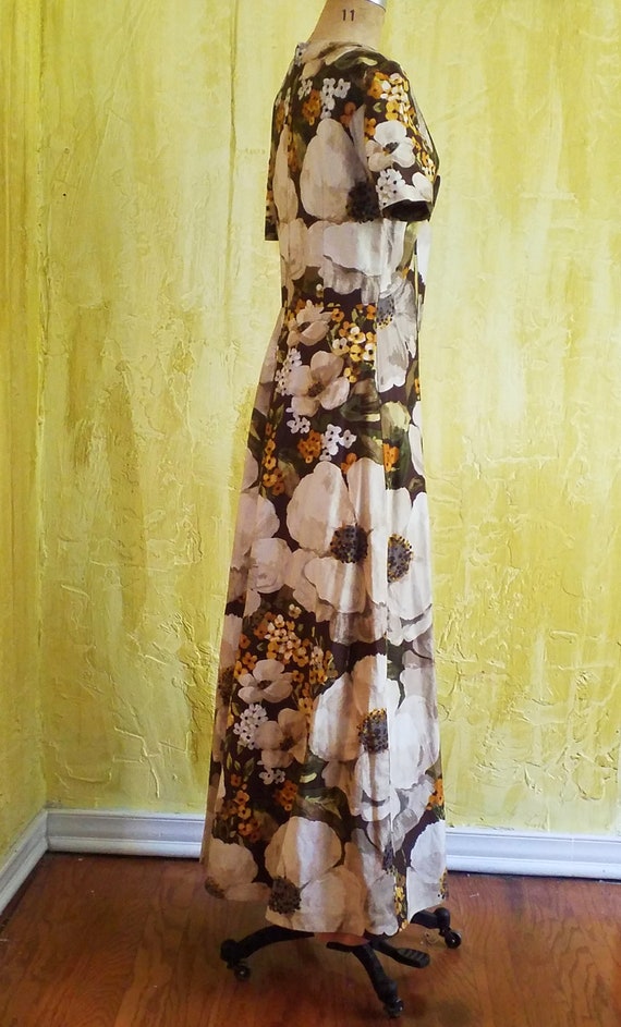 Vintage Floral Cotton Maxi Dress - image 5