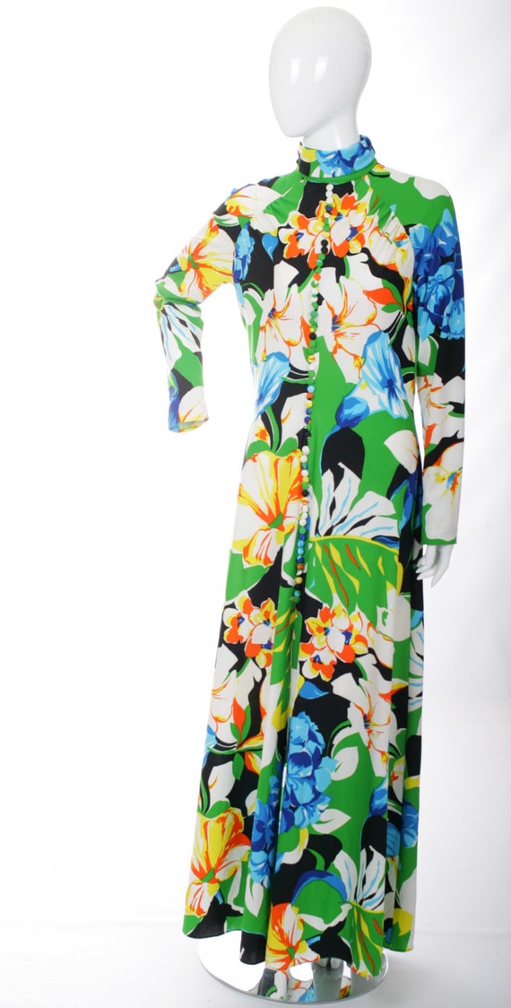 Vintage 70S Floral Maxi Dress - image 4