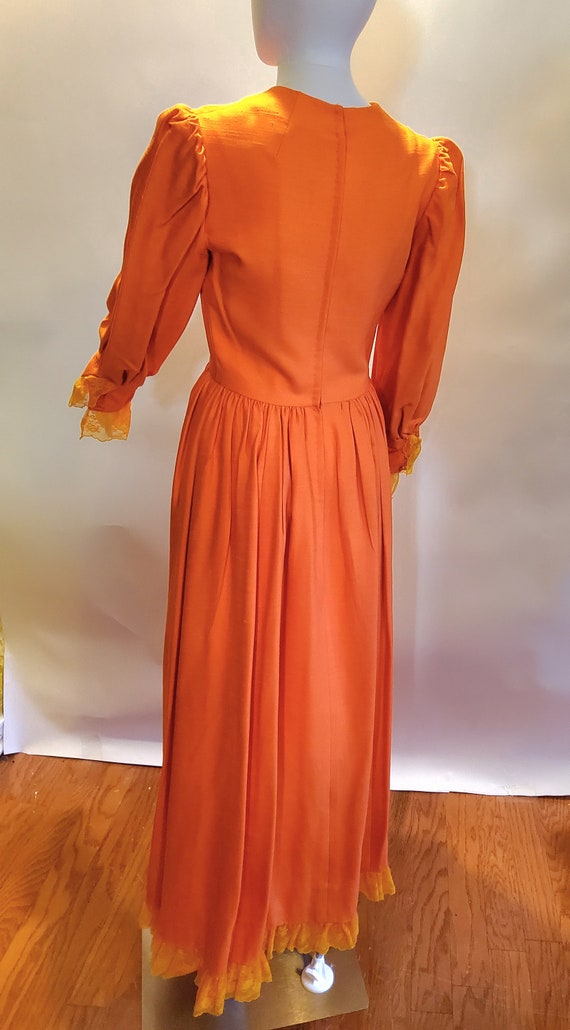 Vintage Prarie Orange Maxi Dress - image 4