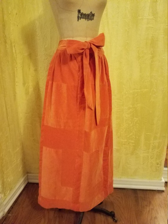 Vintage Velvet Patchwork Maxi Skirt