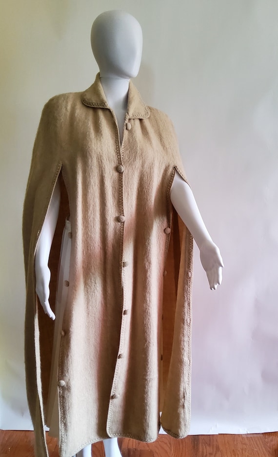 Vintage Soft Raw Wool Cape