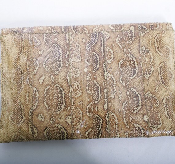 Vintage 70s Python Envelope Clutch - image 4
