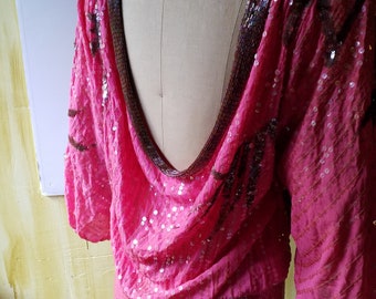 Clearance Sale Retro Pink Sequin Mini