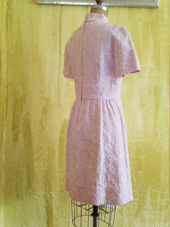 Vintage Cotton Brocade MOD Dress - image 4