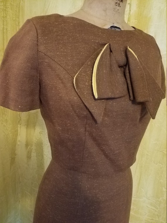 DISCOUNTED 1940s Retro Brown Dress Cropped Jacket - image 1