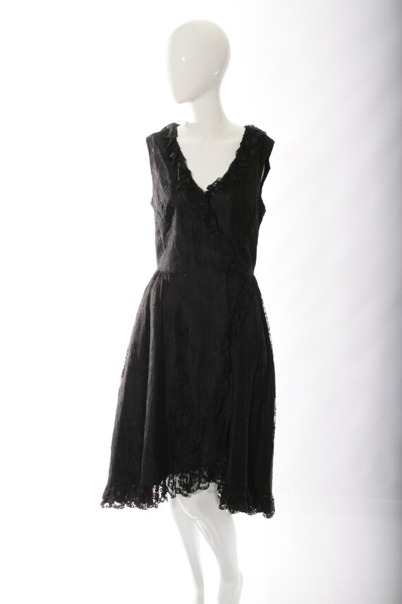 Lace Wrap Front Vintage Dress - image 2