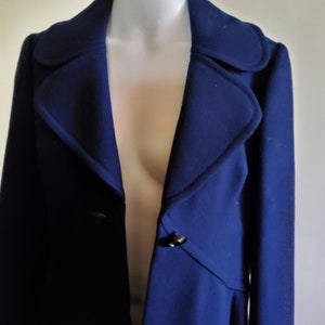 Vintage Blue Wool Princess Coat