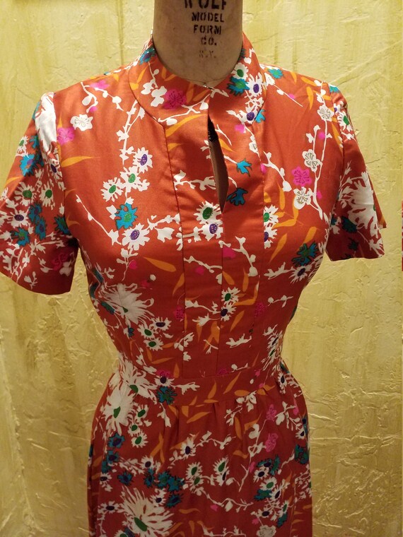 Vintage Cotton Floral MAXI Dress