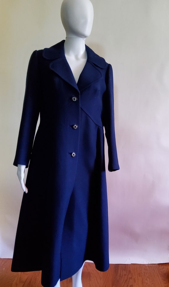 Vintage Classic Navy Princess Wool Coat - image 3