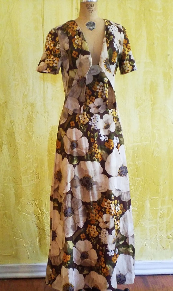 Vintage Floral Cotton Maxi Dress - image 2