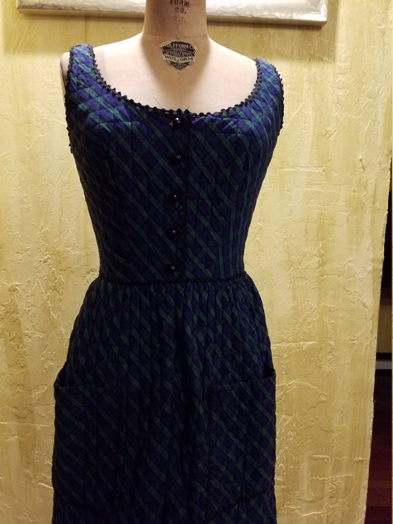 Vintage Cotton Quilted Maxi Dress - image 2