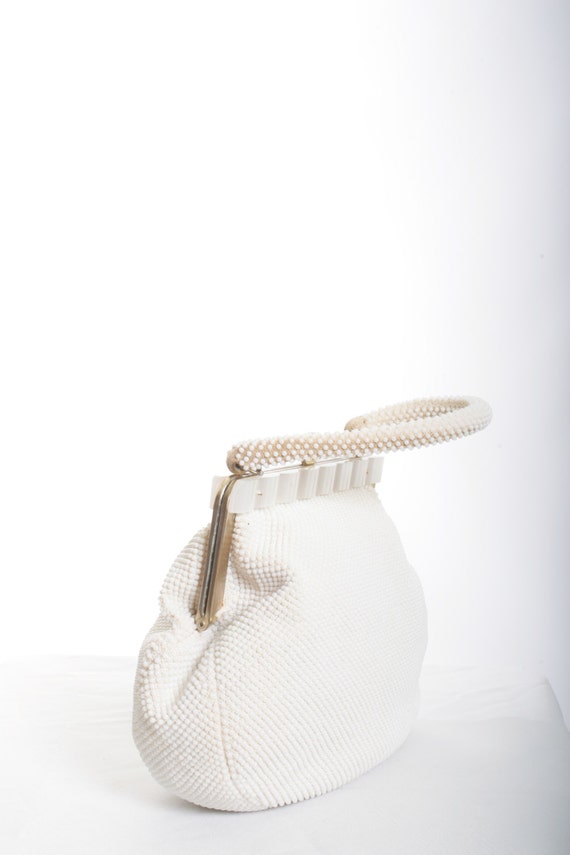 Vintage White Pearl Purse Handbag - image 3