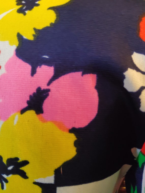 Unused 60s Psychedelic Floral Blouse - image 2