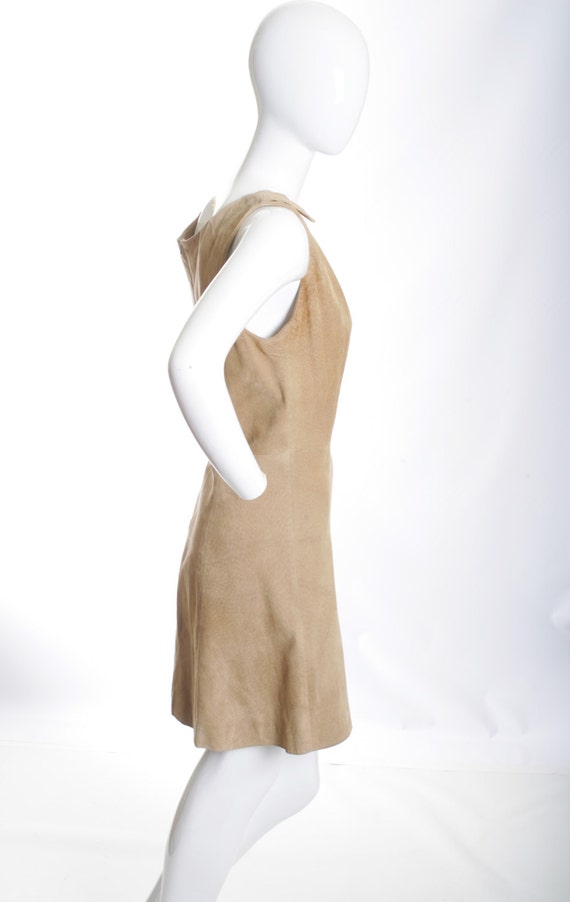 70s Boho Chic Suede Vintage Mini Dress - image 5