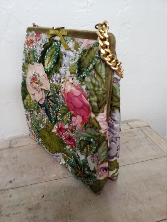 Retro Floral Fabric Handbag