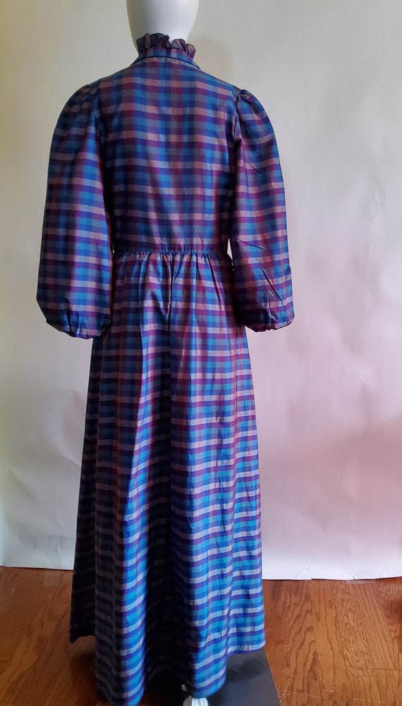 Vintage Maxi Blue Gingham Dress - image 2