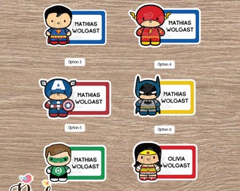 Super Hero School name labels • Labels for school • School labels • Stickers for kids • This belong to stickers • labels school supplies