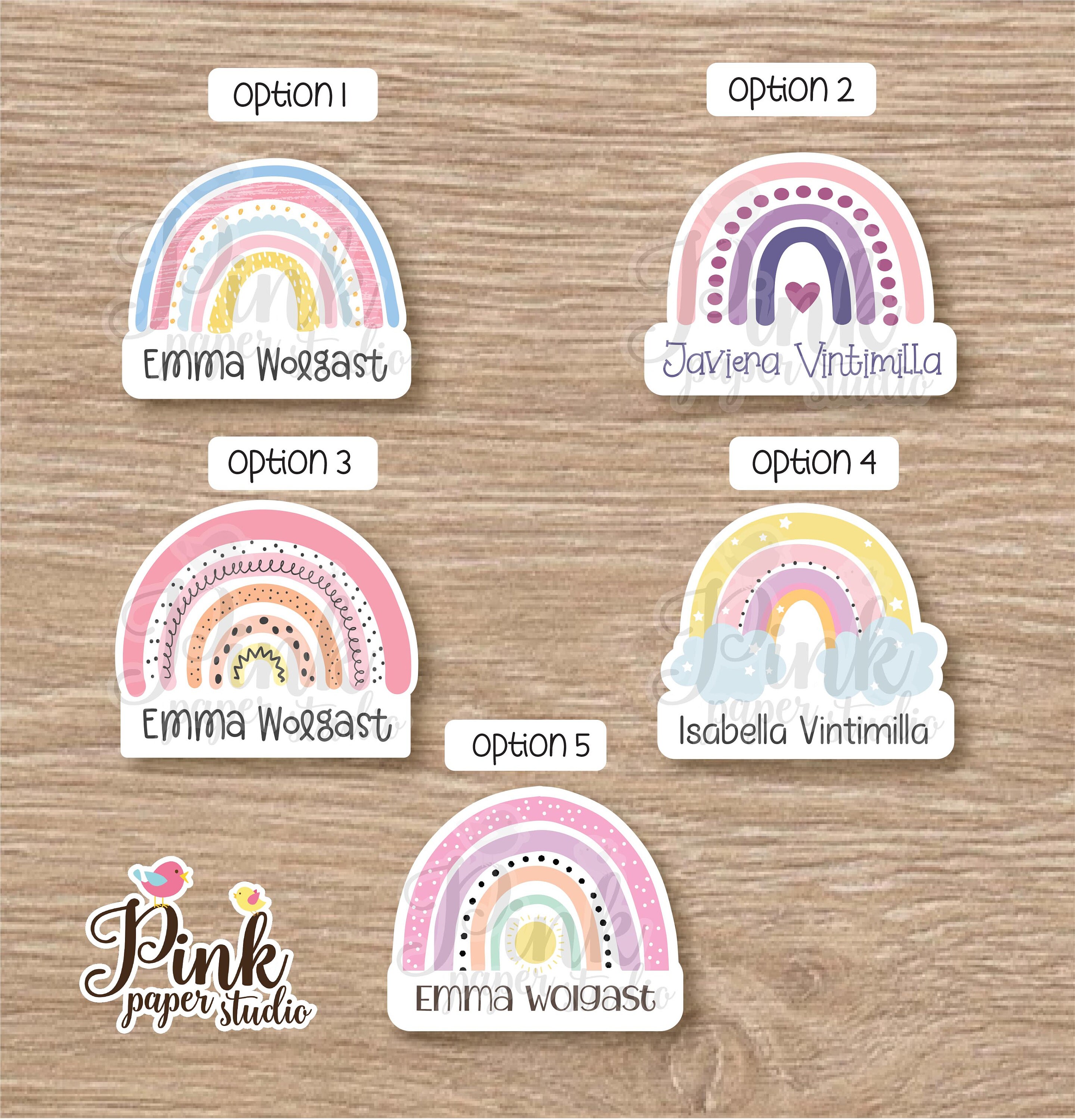 Rainbow Stickers • Rainbow Labels • Rainbow • School labels • Sticker…