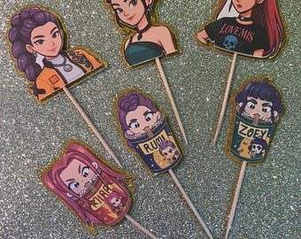 K-Pop Cupcake Toppers | Glitter Girl Gang Party Decor (Set of 6)
