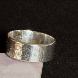 Silver Ring Silver Band Textured Silver Ring Handmade OOAK Women's Ring Men's Ring image 2