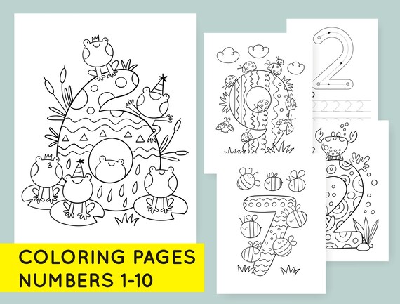 10 Animal Number Coloring Pages for Educational Fun