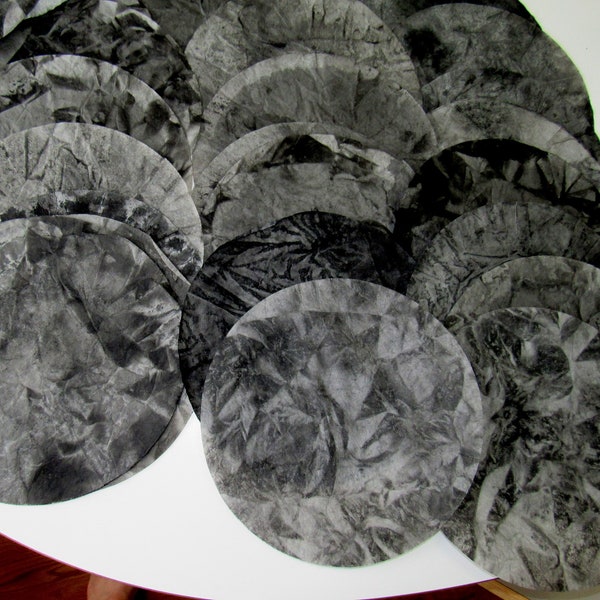 Hand-Dyed Coffee Filter~Ten Black Dark Gray Halloween~Mottled~Spider Web~Paper Circle Garland~Over the Hill Party Decoration~Halloween Party