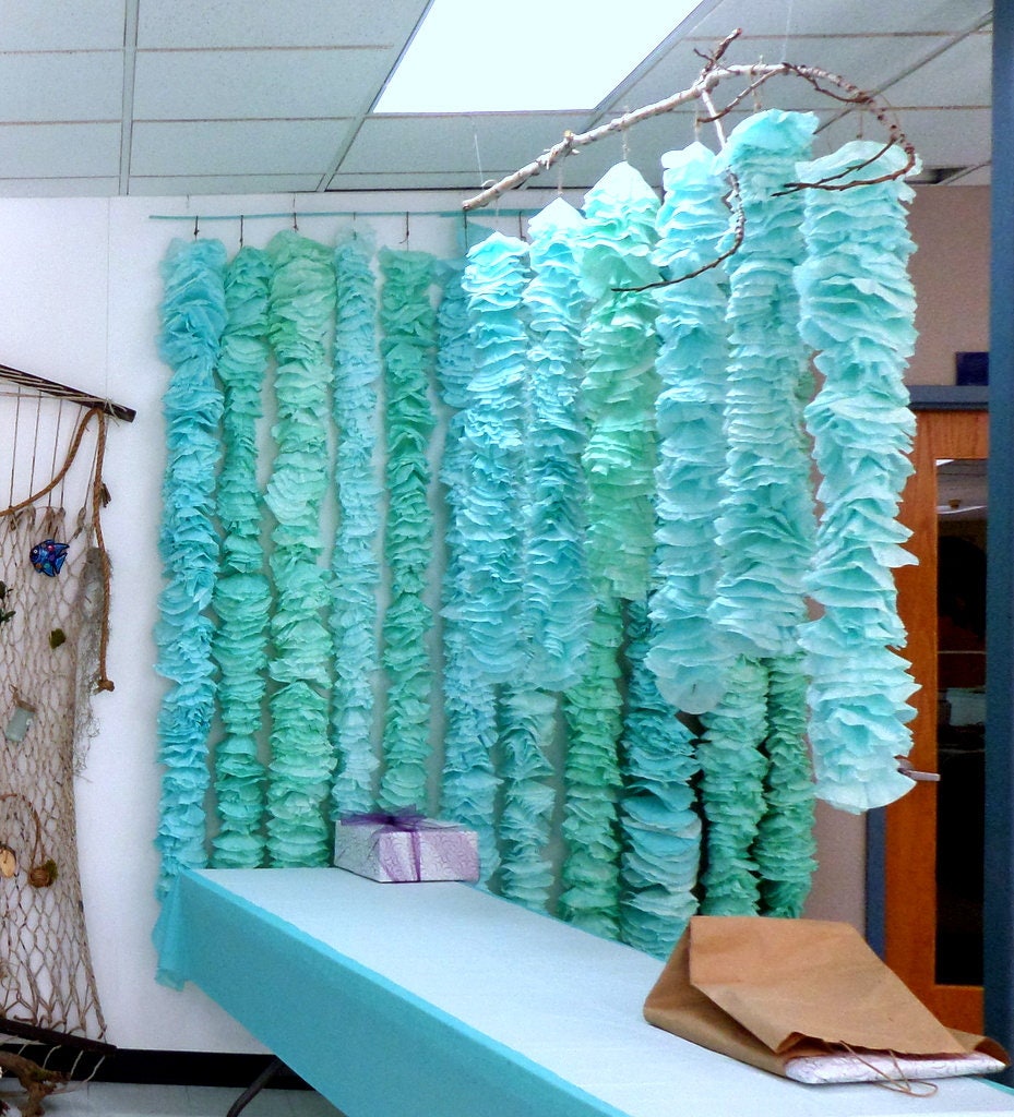 Hand Hand Dyed Coffee Filter GarlandUnder the Sea Party Etsy