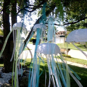 Hanging Jellyfish Decorations~6&quot; Across x 36&quot; Long~Mermaid Party Decorations~Under The Sea Party Decorations~Beach Wedding~Photo Background