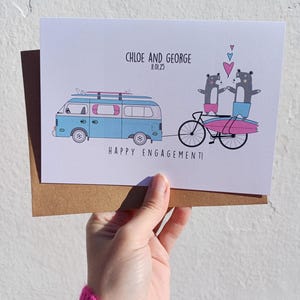 Tarjeta de felicitación de compromiso para autocaravana