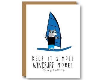 Windsurfing Birthday Card