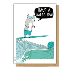 Have a Swell Day Surfing Birthday Card