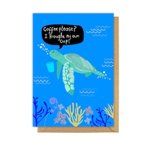Carte d'anniversaire Turtle Coffee